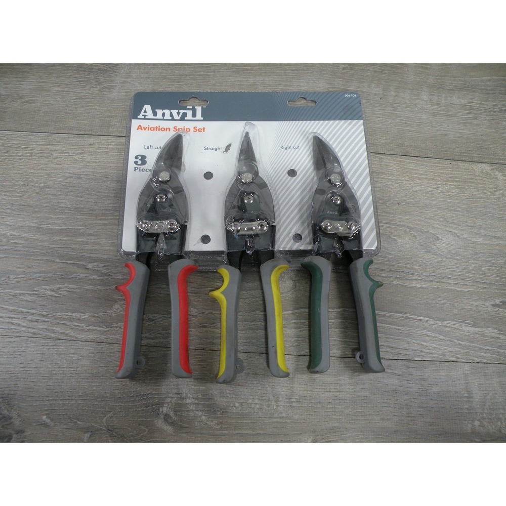 Anvil Aviation Snip Set 3-Piece Left Straight Right Cut Metal Shears New